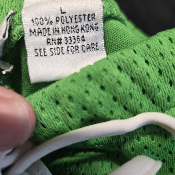 Y2K Neon Green Mesh Athletic Shorts Size L Unisex Retro Gym Drawstring Vintage - Picture 9 of 13